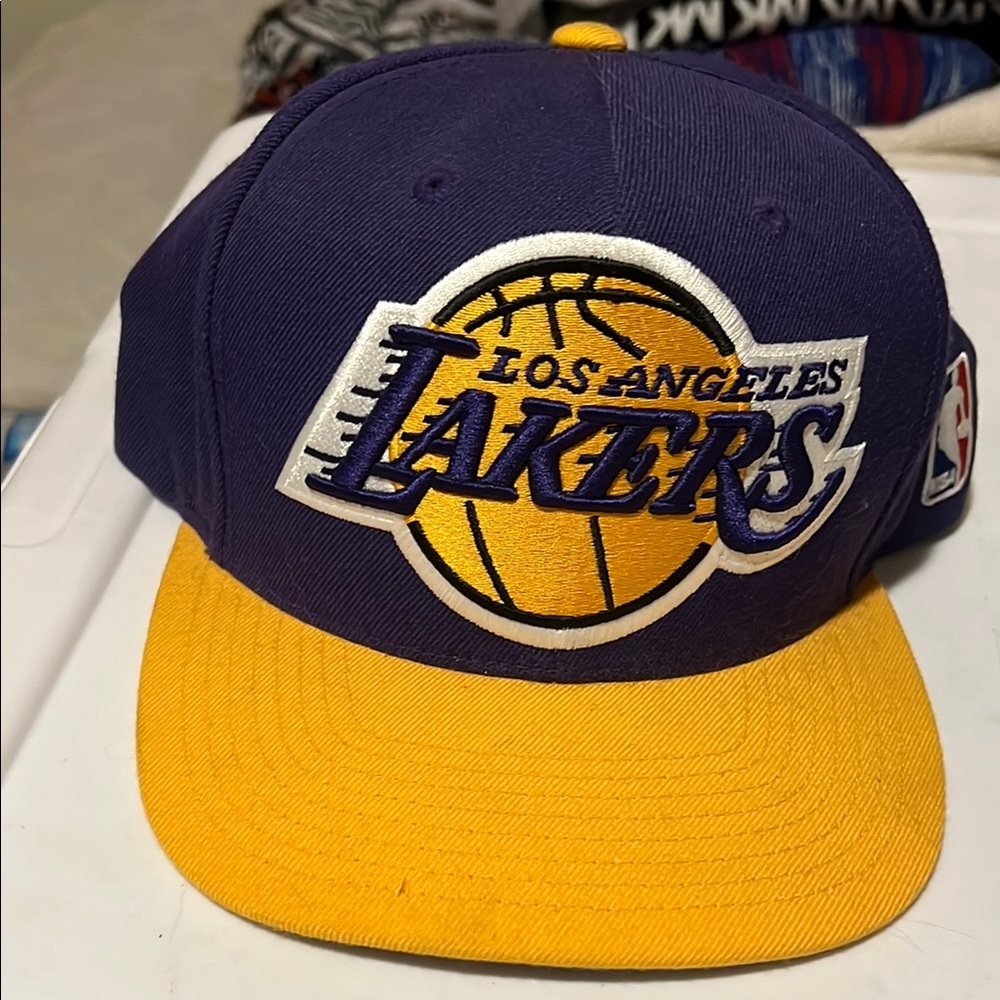 Mitchell & Ness Purple and Yellow Lakers Hat